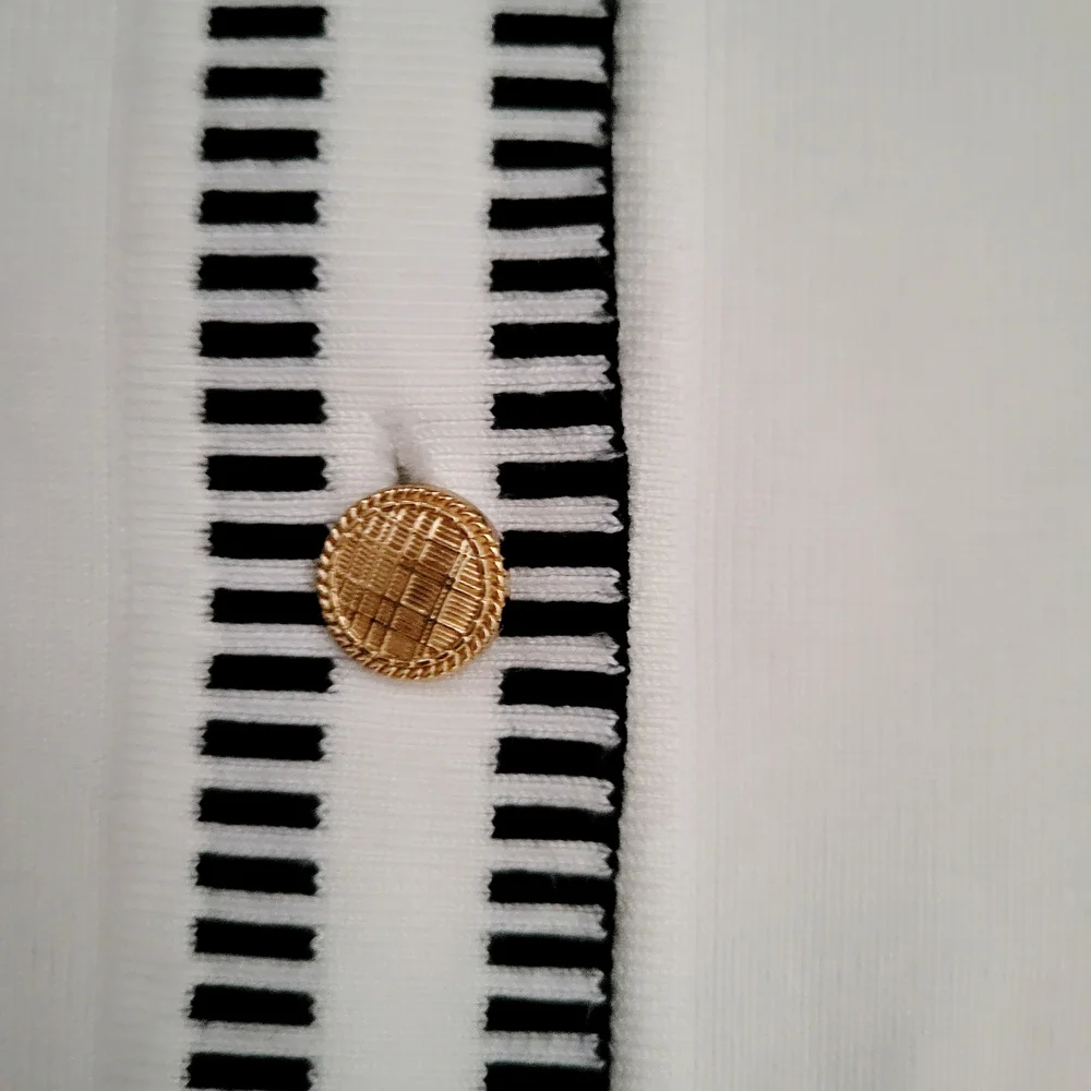 Adrianna Papell Womens White Blazer with Black Stripes Size US M - Picture 8 of 8